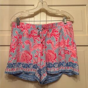 Lilly Pulitzer Pink and Blue Coral Print Shorts